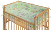 Detská postieľka s kompletnou výbavou 120 x 60 cm, mráčik zelená Scarlett