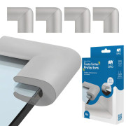 Ochrana rohov a hrán skleneného nábytku šedá penová, súprava 4 ks Sipo