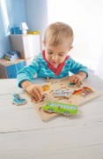 Drevené vkladacie puzzle - dopravné prostriedky Haba
