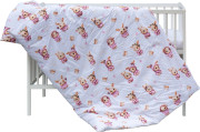 Detská postieľka s kompletnou výbavou biela 120 x 60 cm Zajačik ružový Scarlett