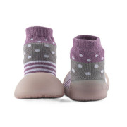 Ponožkové topánočky Chameleon Lilac Polka