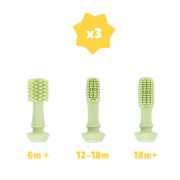 Silikónová zubná kefka 3 v 1 Badabulle