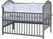 Detská postieľka s kompletnou výbavou 120 x 60 cm sivá Tura Scarlett