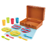 Piknikový košík so sadou riadu plast 22 ks