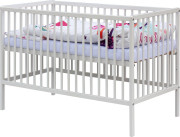 Detská postieľka biela s kompletnou výbavou 120 x 60 cm Moly Scarlett