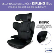 Kipling iSize sklápacia autosedačka 100 - 150 cm black Asalvo