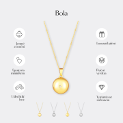 Tehotenský šperk bola Glow hladká zlatá s bielym kamienkom + retiazka Moniel