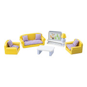 Drevený nábytok obývacia izba žltá Tidlo