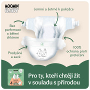Jednorazové eko plienky 4 Maxi 7–14 kg (126 ks), mesačné balenie eko plienok Moomin Baby