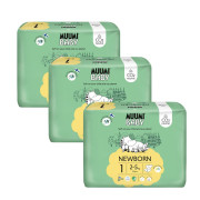 Jednorazové eko plienky 1 Newborn 2-5 kg ​​(75 ks), mesačné balenie Muumi Baby