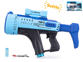 Bublifukovač pištole MP5 44cm na batérie so svetlom