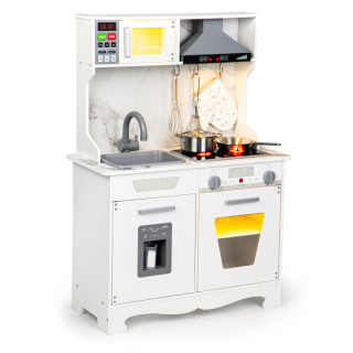 Veľká drevená kuchynka pre deti so svetlami a zvukmi + príslušenstvo