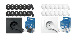 Ochranné kryty na elektrické zásuvky set 12 ks + 2x kľúče Sipo