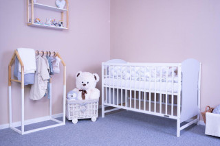 Detská postieľka New Baby Mia 120 x 60 cm sivá