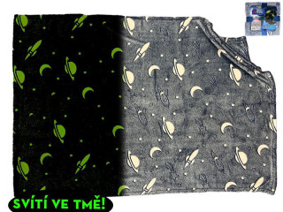 Space Xplorers deka 100x150 cm vesmírny dizajn v tme svietiacej 0 m+