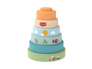 Nasadzovacie krúžky drevené Farmers Funday Tiny Love