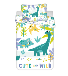 Obliečky do postieľky Dino "Cute and wild" 100 x 135, 40 x 60 cm Jerry Fabrics