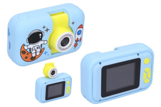 Detský digitálny fotoaparát výklopný objektív silikónové púzdro - foto 40Mpx video Full