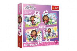 Puzzle 4v1 Gabbyina dobrodružstvo/Gabby´s Dollhouse, 35+48+54+70 dielikov