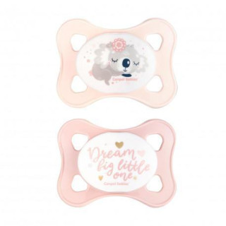 Set symetrických silikónových MINI cumlíkov 0-2 m Canpol babies Sleepy koala - Ružový
