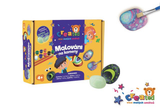 Maľovanie na kamene/kamienky svietiace v tme s farbami a štetcami Created