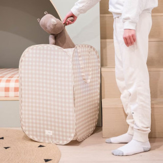 Skladací úložný kôš Recycled Gingham Beige 3 SPROUTS S