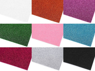 Samolepiace penová guma Moosgummi s glitrami 20x30 cm 2 ks