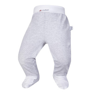 Polodupačky tenké Outlast® Pruh bielosivý melír/biela - Veľ. 74