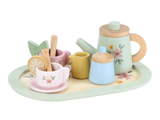 Čajový set drevený s kvetinovou potlačou Little Dutch