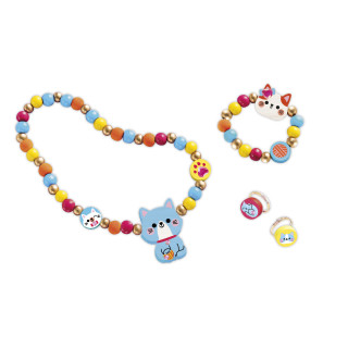 Kreatívna súprava Výroba šperkov drevené korálky Mačičky 4 ks Janod Atelier