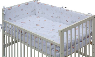 Detská postieľka biela s kompletnou výbavou 120 x 60 cm Monta Scarlett