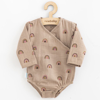 Dojčenské mušelínové body s bočným zaväzovaním New Baby Rainbow