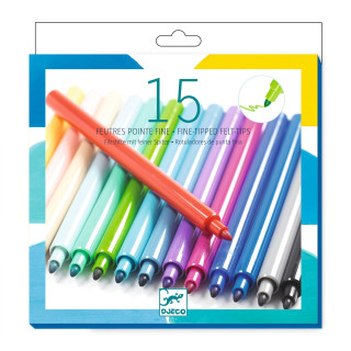 Fixy s tenkým hrotom 15 ks Djeco