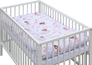 Detská postieľka s kompletnou výbavou 120 x 60 cm biela Víla Scarlett