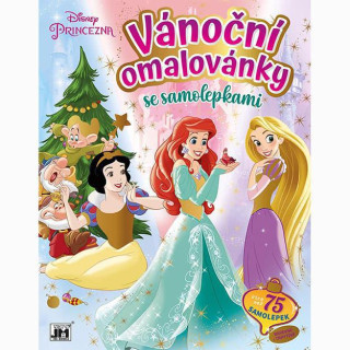 Vianočné omaľovánky so samolepkami Disney Princezné