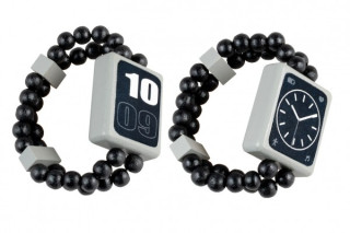 Hodinky náramkové drevené obojstranné čierne Detoa