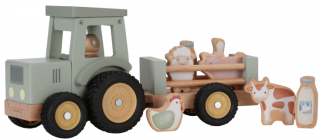 Traktor s prívesom drevený Farma Little Dutch