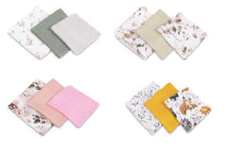 Mušelínové plienky 3 ks sada rôznych veľkostí Sensillo