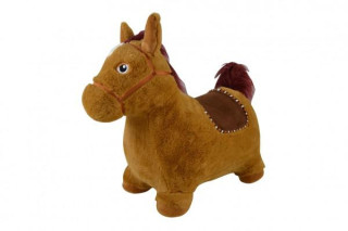 Hopsadlo kôň plyš hnedý na batérie a so zvukom 12m+