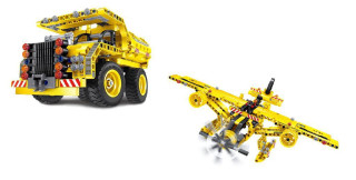 Stavebnica 2 v 1 stavebné auto/lietadlo 361 dielikov iM.Master