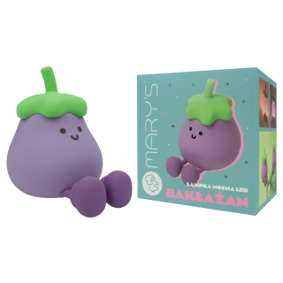 LED silikónová nočná lampička - baklažán Mary's