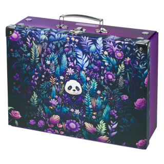 Skladací školský kufrík Jungle Panda s kovaním Baagl