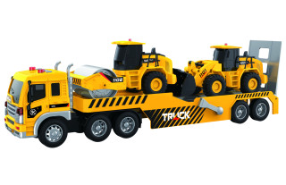 Auto ťahač s efektmi set so stavebnými strojmi 48 cm