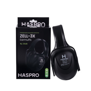 Chrániče sluchu Zell-3X, SNR 29dB čierne Haspro