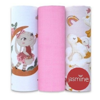 Mušelínové plienky sada mix Girl 60x80 cm 3 ks Jasmine