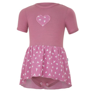 Body šaty tenké KR Outlast UPF 50+ tm.staroružové lastovičky Little Angel