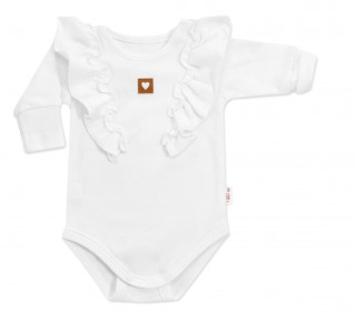 Rastúce body Nature s dlhým rukávom a volánikmi bielej Baby Nellys