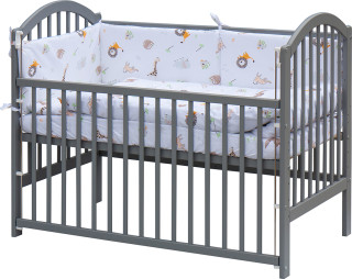 Detská postieľka s kompletnou výbavou 120 x 60 cm šedá Gona Scarlett