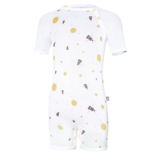 Overal tenký krátky Tlač Outlast® UPF 50+ biela čmeliaci Little Angel