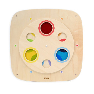 Drevený nástenný panel - farebné kruhy Viga